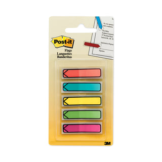 Post-it® Arrow 1/2" Page Flags, Five Assorted Bright Colors, 20/Color, 100/Pack (MMM684ARR2)