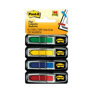 Post-it® Arrow 1/2" Page Flags, Assorted Primary, 24/Color, 96-Flags/Pack (MMM684ARR3)