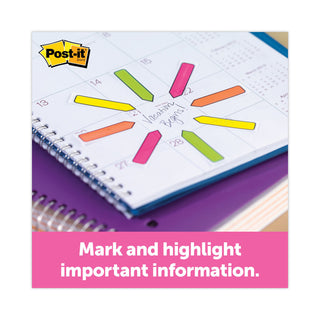 Post-it® Arrow 1/2" Page Flags, Four Assorted Bright Colors, 24/Color, 96-Flags/Pack (MMM684ARR4)