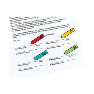 Post-it® Arrow Message 1/2" Page Flags w/Dispensers, "Sign Here", Asst Primary, 120/Pack (MMM684SH)