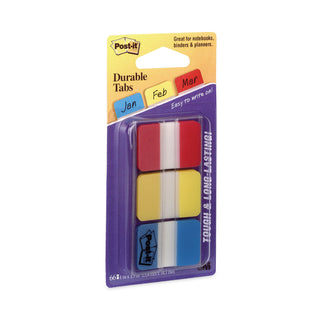 Post-it® 1" Tabs, 1/5-Cut Tabs, Assorted Primary Colors, 1" Wide, 66/Pack (MMM686RYB)
