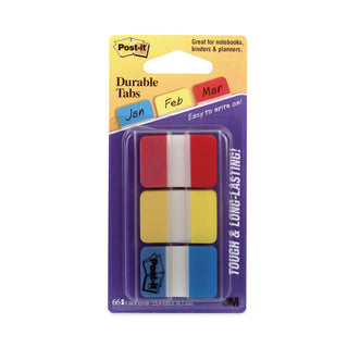 Post-it® 1" Tabs, 1/5-Cut Tabs, Assorted Primary Colors, 1" Wide, 66/Pack (MMM686RYB)