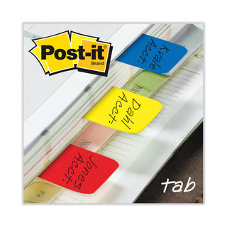 Post-it® 1" Tabs, 1/5-Cut Tabs, Assorted Primary Colors, 1" Wide, 66/Pack (MMM686RYB)