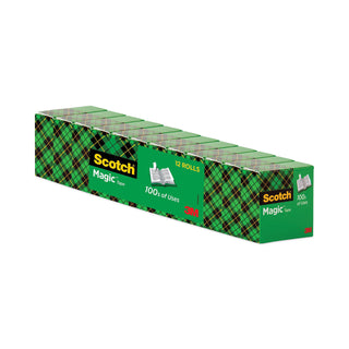 Scotch® Magic Tape Value Pack, 1" Core, 0.75" x 83.33 ft, Clear, 12/Pack (MMM810K12)