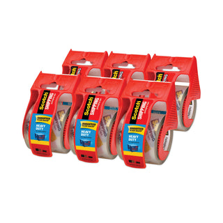 Scotch® 3850 Heavy-Duty Packaging Tape with Dispenser, 1.5" Core, 1.88" x 66.66 ft, Clear, 6/Pack (MMM1426)