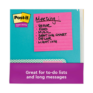 Post-it® Pads in Energy Boost Collection Colors, Note Ruled, 4" x 4", 90 Sheets/Pad, 6 Pads/Pack (MMM6756SSUC)