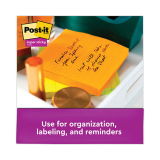 Post-it® Pads in Energy Boost Collection Colors, Note Ruled, 4" x 4", 90 Sheets/Pad, 6 Pads/Pack (MMM6756SSUC)