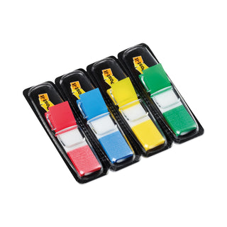 Post-it® Small Page Flags in Dispensers, 0.5" x 1.75", Assorted Primary, 35/Color, 4 Dispensers/Pack (MMM6834)