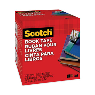 Scotch® Book Tape, 3" Core, 4" x 15 yds, Clear (MMM8454)