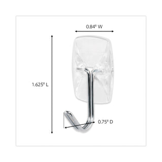 Command™ Clear Hooks and Strips, Plastic/Wire, Small, 9 Hooks with 12 Adhesive Strips per Pack (MMM17067CLR9ES) (MMM17067CLRVP)