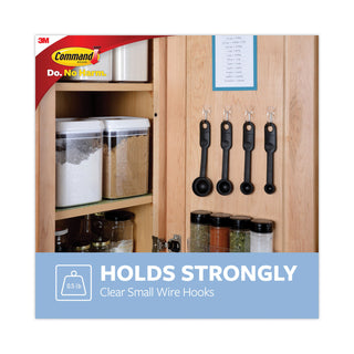 Command™ Clear Hooks and Strips, Plastic/Wire, Small, 9 Hooks with 12 Adhesive Strips per Pack (MMM17067CLR9ES) (MMM17067CLRVP)