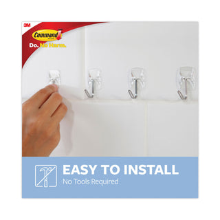 Command™ Clear Hooks and Strips, Plastic/Wire, Small, 9 Hooks with 12 Adhesive Strips per Pack (MMM17067CLR9ES) (MMM17067CLRVP)