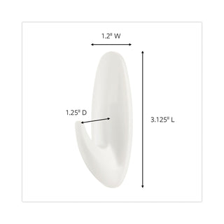 Command™ General Purpose Designer Hooks, Medium, 3 lb Cap, White, 50 Hooks and Strips/Pack (MMM17081CABPK)