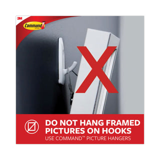 Command™ General Purpose Designer Hooks, Medium, 3 lb Cap, White, 50 Hooks and Strips/Pack (MMM17081CABPK)