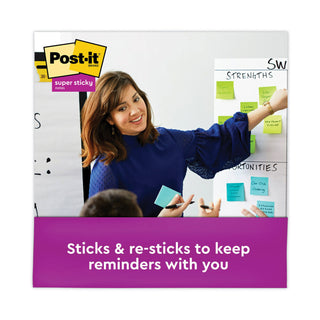 Post-it® Pads in Energy Boost Collection Colors, Cabinet Pack, 3" x 3", 70 Sheets/Pad, 24 Pads/Pack (MMM65424SSAUCP)