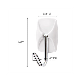 Command™ General Purpose Wire Hooks Multi-Pack, Small, 0.5 lb Cap, White, 9 Hooks and 12 Strips/Pack (MMM170679ES)