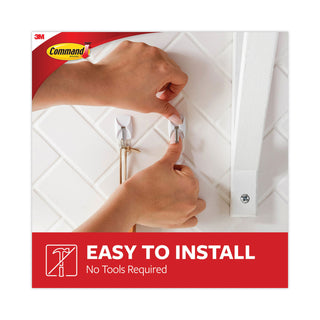Command™ General Purpose Wire Hooks Multi-Pack, Small, 0.5 lb Cap, White, 9 Hooks and 12 Strips/Pack (MMM170679ES)