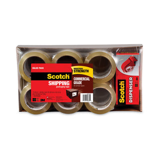 Scotch® 3750 Commercial Grade Packaging Tape with DP300 Dispenser, 3" Core, 1.88" x 54.6 yds, Clear, 12/Pack (MMM375012DP3)