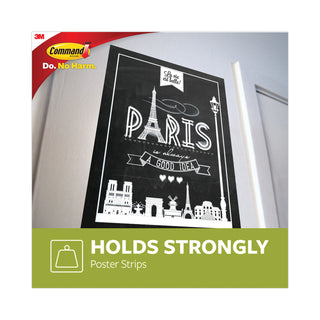 Command™ Poster Strips Value Pack, Removable, Holds Up to 1 lb, 0.63 x 1.75, White, 48/Pack (MMM17024VP)