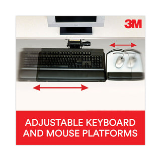 3M™ Knob Adjust Keyboard Tray With Highly Adjustable Platform, Black (MMMAKT80LE)