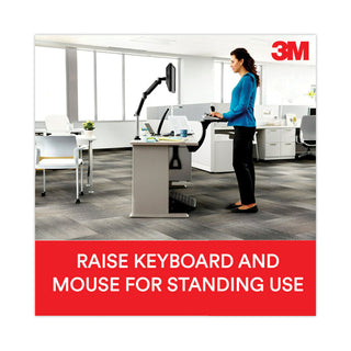 3M™ Sit/Stand Easy Adjust Keyboard Tray, Standard Platform, 25.5w x 12d, Black (48082L)