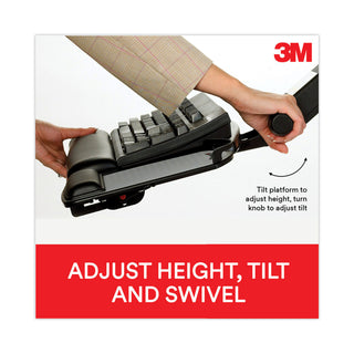 3M™ Sit/Stand Easy Adjust Keyboard Tray, Highly Adjustable Platform,, Black (MMMAKT180LE)
