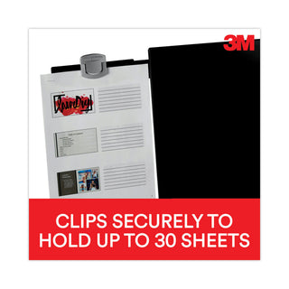 3M™ Swing Arm Copyholder, Adhesive Monitor Mount, 30 Sheet Capacity, Plastic, Black/Silver Clip (MMMDH240MB)