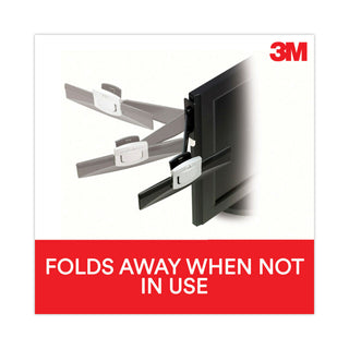 3M™ Swing Arm Copyholder, Adhesive Monitor Mount, 30 Sheet Capacity, Plastic, Black/Silver Clip (MMMDH240MB)
