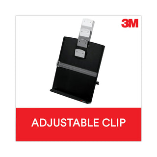 3M™ Fold-Flat Freestanding Desktop Copyholder, 150 Sheet Capacity, Plastic, Black/Silver Clip (MMMDH340MB)