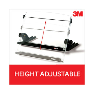 3M™ In-Line Adjustable Desktop Copyholder,150 Sheet Capacity, Plastic, Black/Clear (MMMDH630)