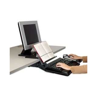 3M™ In-Line Adjustable Desktop Copyholder,150 Sheet Capacity, Plastic, Black/Clear (MMMDH630)