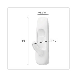 Command™ General Purpose Hooks Multi-Pack, Medium, 3 lb Cap, White, 6 Hooks and 12 Strips/Pack (MMM170016ES)