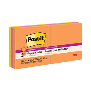 Post-it® Pop-up 3 x 3 Note Refill, 3" x 3", Energy Boost Collection Colors, 90 Sheets/Pad, 6 Pads/Pack (MMMR3306SSUC)