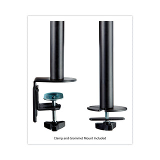 3M™ Dual Monitor Mount, For 27" Monitors, 360 Degree Rotation, +45 Degree/-45 Degree Tilt, 90 Degree Pan, Black, Supports 20 lb (MMMMM200B)