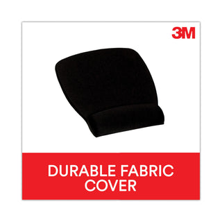 3M™ Antimicrobial Foam Mouse Pad with Wrist Rest, 8.62 x 6.75, Black (MMMMW209MB)