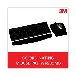 3M™ Antimicrobial Foam Mouse Pad with Wrist Rest, 8.62 x 6.75, Black (MMMMW209MB)