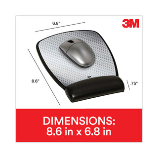 3M™ Antimicrobial Gel Compact Mouse Pad with Wrist Rest, 8.6 x 6.75, Black (MMMMW309LE)