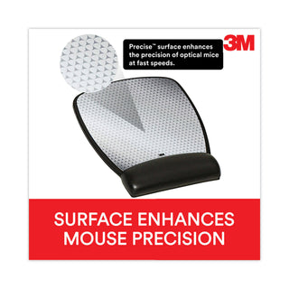 3M™ Antimicrobial Gel Compact Mouse Pad with Wrist Rest, 8.6 x 6.75, Black (MMMMW309LE)
