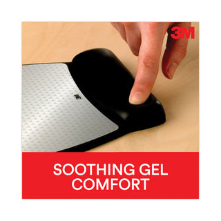 3M™ Antimicrobial Gel Compact Mouse Pad with Wrist Rest, 8.6 x 6.75, Black (MMMMW309LE)