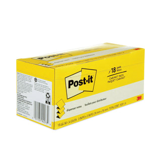 Post-it® Original Canary Yellow Pop-up Refill Cabinet Pack, 3" x 3", Canary Yellow, 90 Sheets/Pad, 18 Pads/Pack (MMMR33018CP)