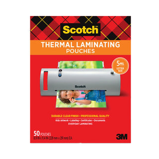 Scotch® Laminating Pouches, 5 mil, 9" x 11.5", Gloss Clear, 50/Pack (MMMTP585450)