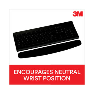 3M™ Antimicrobial Foam Keyboard Wrist Rest, 18 x 2.75, Black (MMMWR209MB)