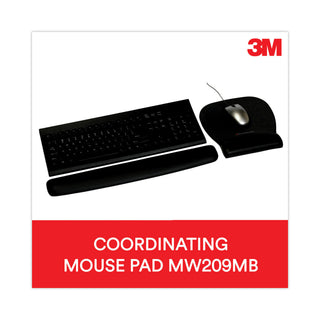 3M™ Antimicrobial Foam Keyboard Wrist Rest, 18 x 2.75, Black (MMMWR209MB)
