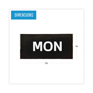 MasterVision™ Interchangeable Magnetic Board Accessories, Days of Week, Black/White, 2" x 1" (BVCFM1007)