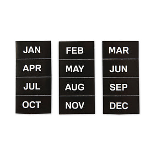 MasterVision™ Interchangeable Magnetic Board Accessories, Months of Year, Black/White, 2" x 1" (BVCFM1108)