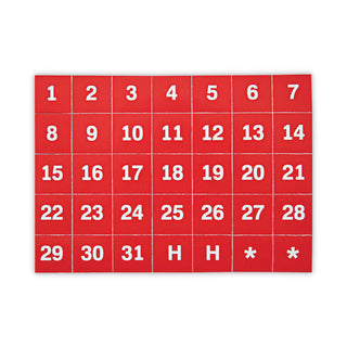 MasterVision™ Interchangeable Magnetic Board Accessories, Calendar Dates, Red/White, 1" x 1" (BVCFM1209)