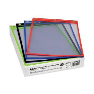 C-Line® Heavy-Duty Super Heavyweight Plus Stitched Shop Ticket Holders, Asst, 9x12, 20/BX (CLI50920)