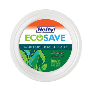 Hefty® Super Strong Paper Dinnerware, 10 1/8" Plate, Bagasse, 16/Pack (RFPD710160CBT)