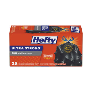 Hefty® Ultra Flex Waste Bags, 30 gal, 1.05 mil, 6" x 2.1", Black, 150/Carton (RFPE80627)