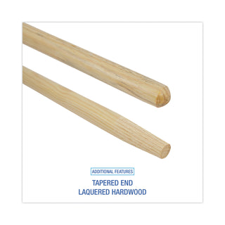 Boardwalk® Tapered End Broom Handle, Lacquered Pine, 1.13" dia x 60", Natural (BWK125)